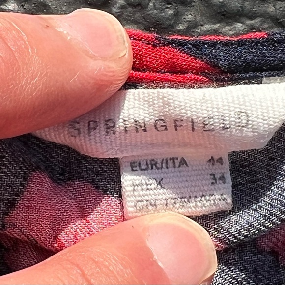 SPRINGFIELD Floral Red and Black Women's Top - Picture 3 of 4